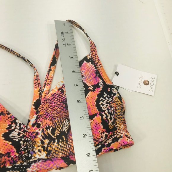 Shade And Shore Women's Size Small 4-6 Strappy Bikini Swim Top Pink Snake Print - Picture 12 of 13